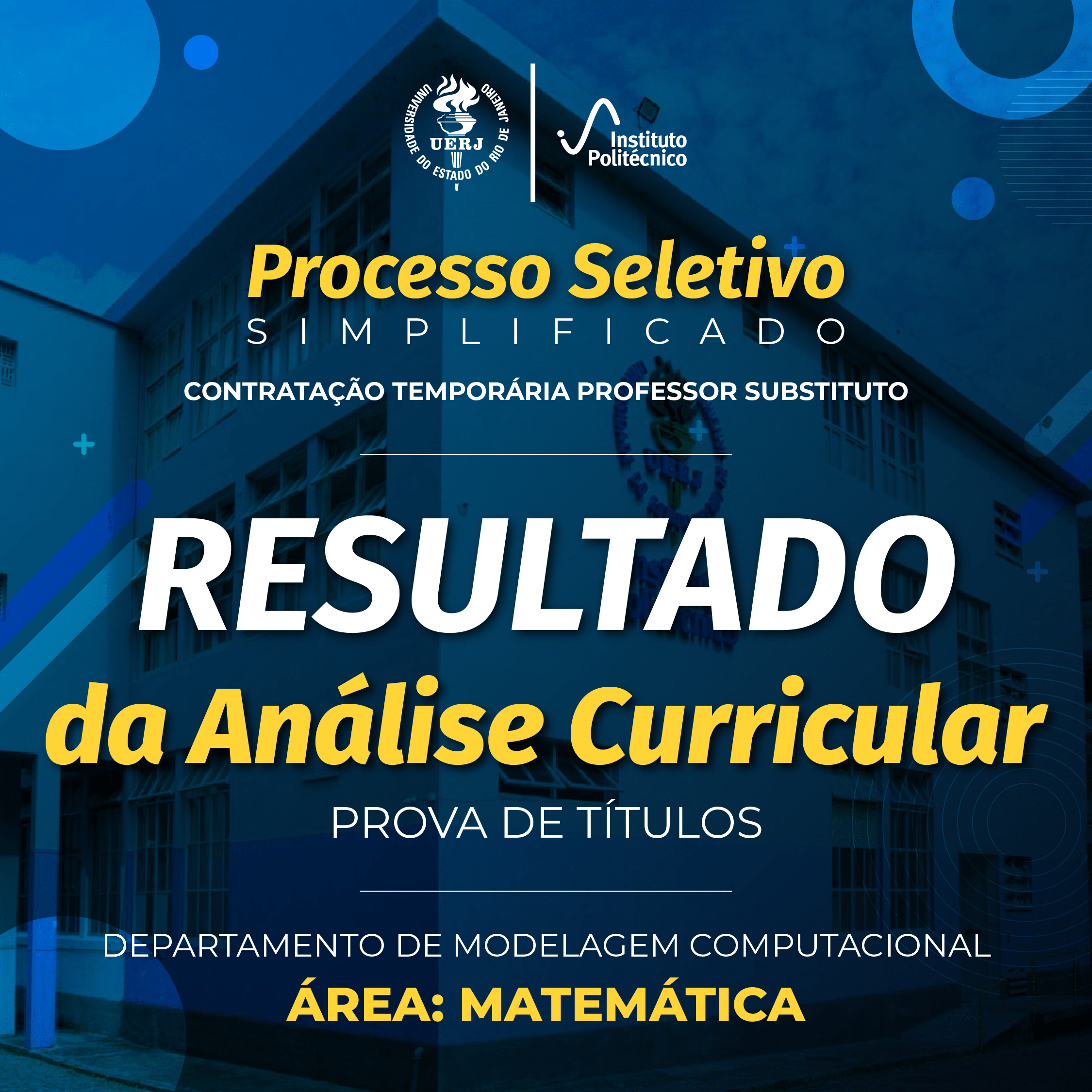 Resultado da Análise Curricular – contratação de professor substituto | DMC
