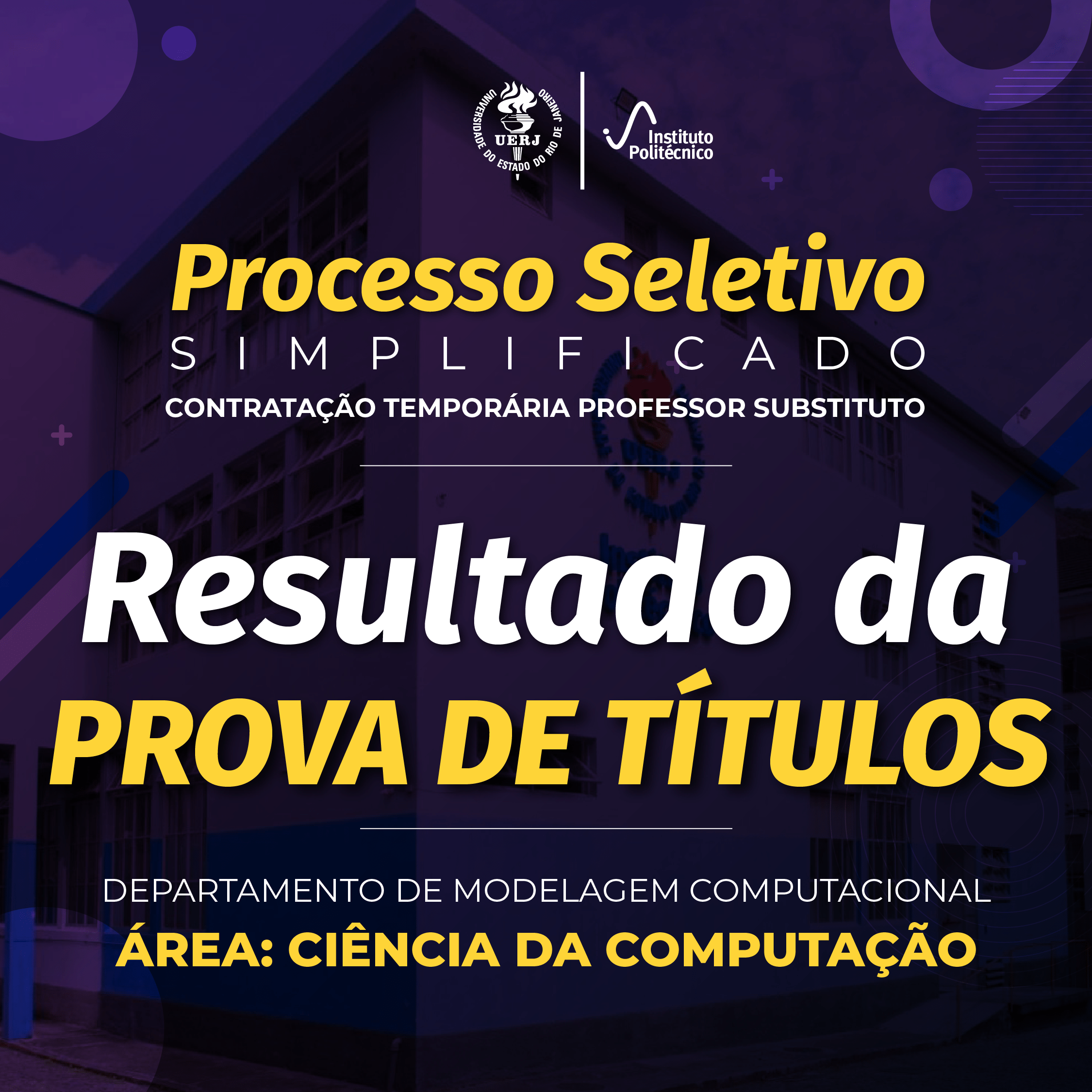 Processo Seletivo Simplificado – Resultado da Prova de Títulos – Ciência da Computação | DMC