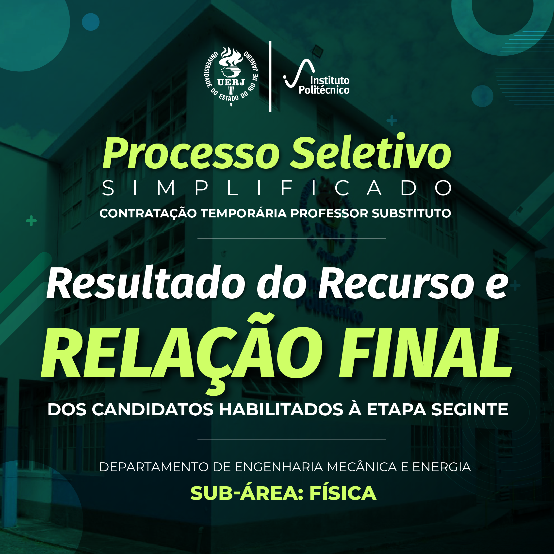Processo Seletivo Simplificado – Resultado do Recurso e Relação Final | DEMEC
