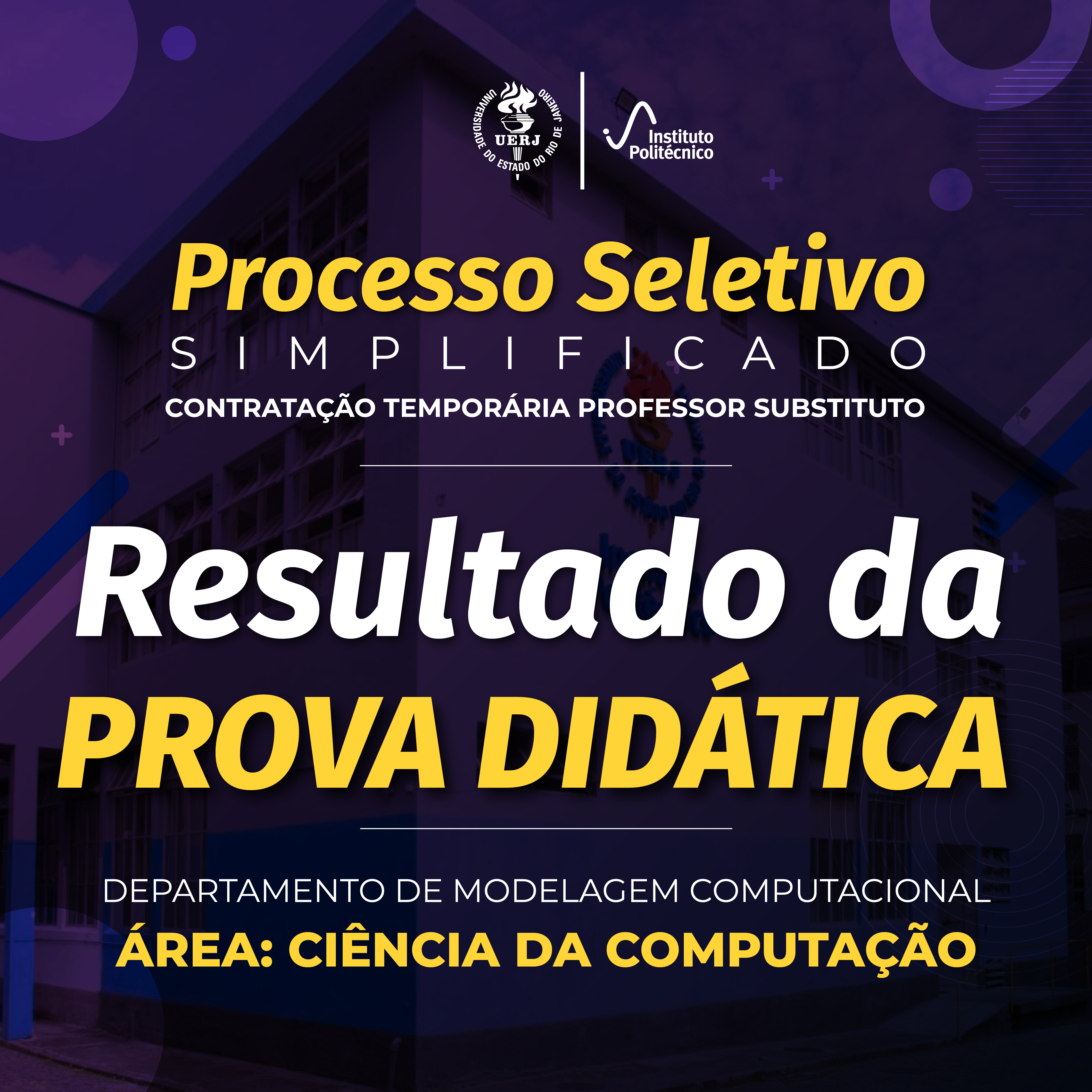 Processo Seletivo Simplificado – Resultado de Prova Didática – Ciência da Computação | DMC