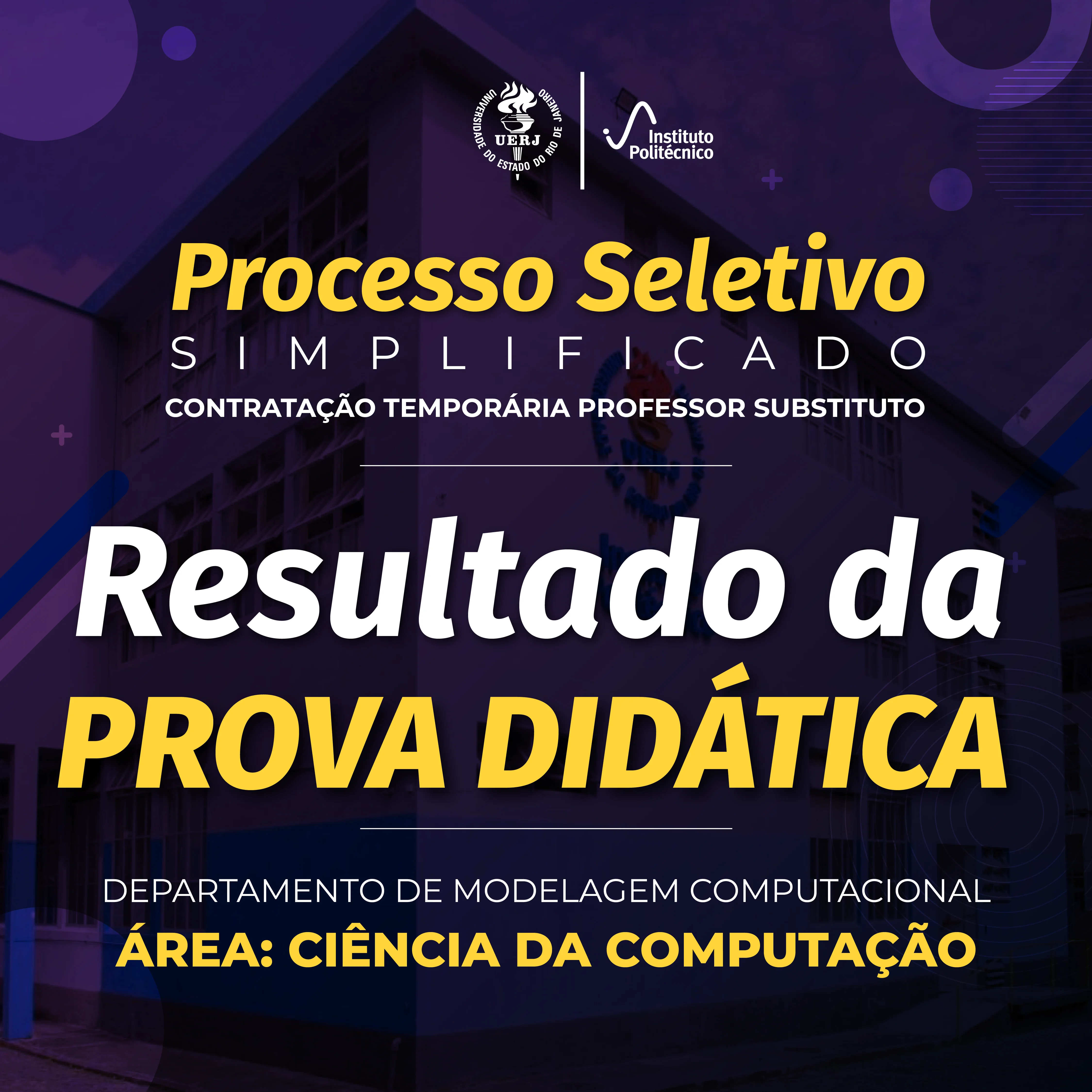 Processo Seletivo Simplificado – Resultado de Prova Didática – Ciência da Computação | DMC