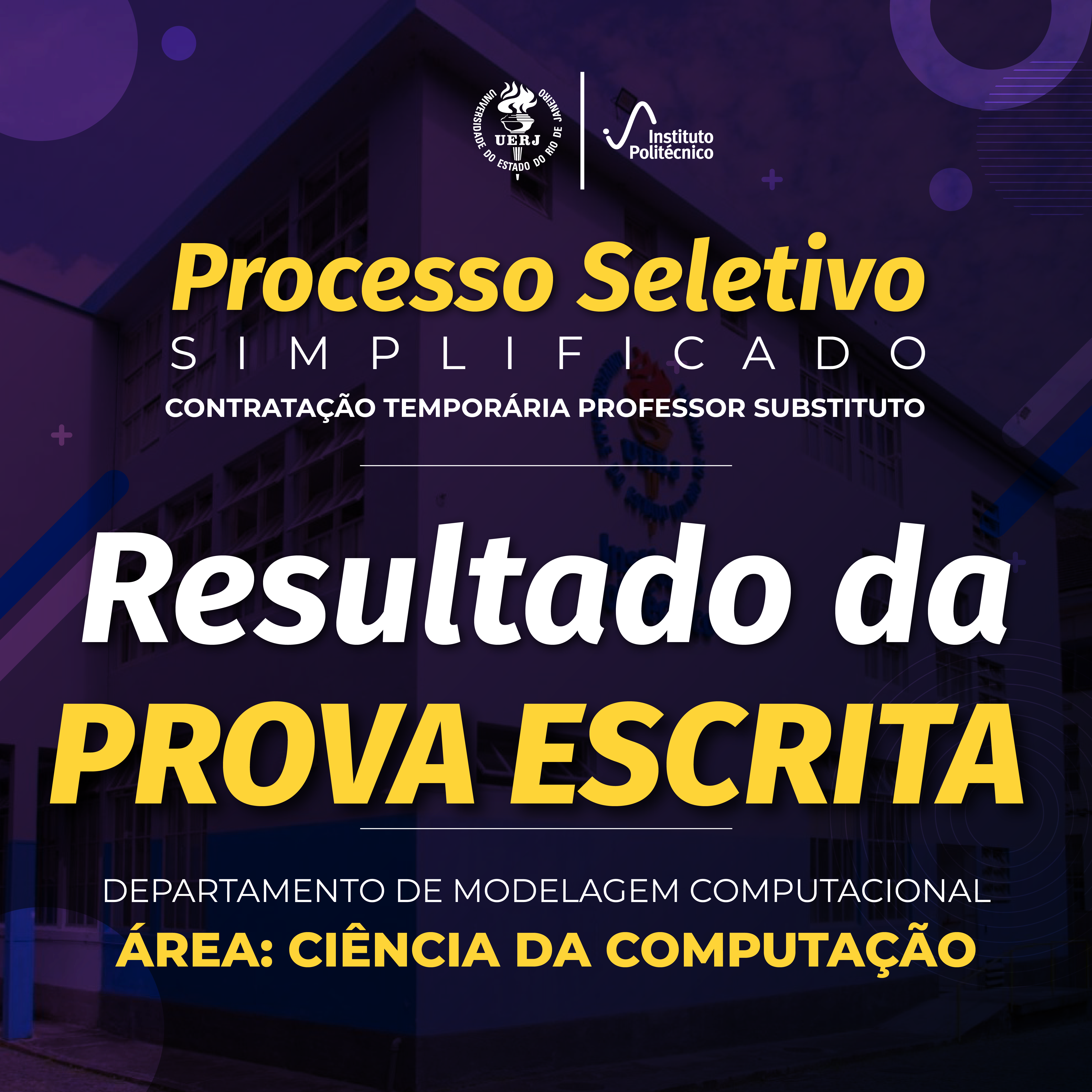 Processo Seletivo Simplificado – Resultado de Prova Escrita  – Ciência da Computação | DMC