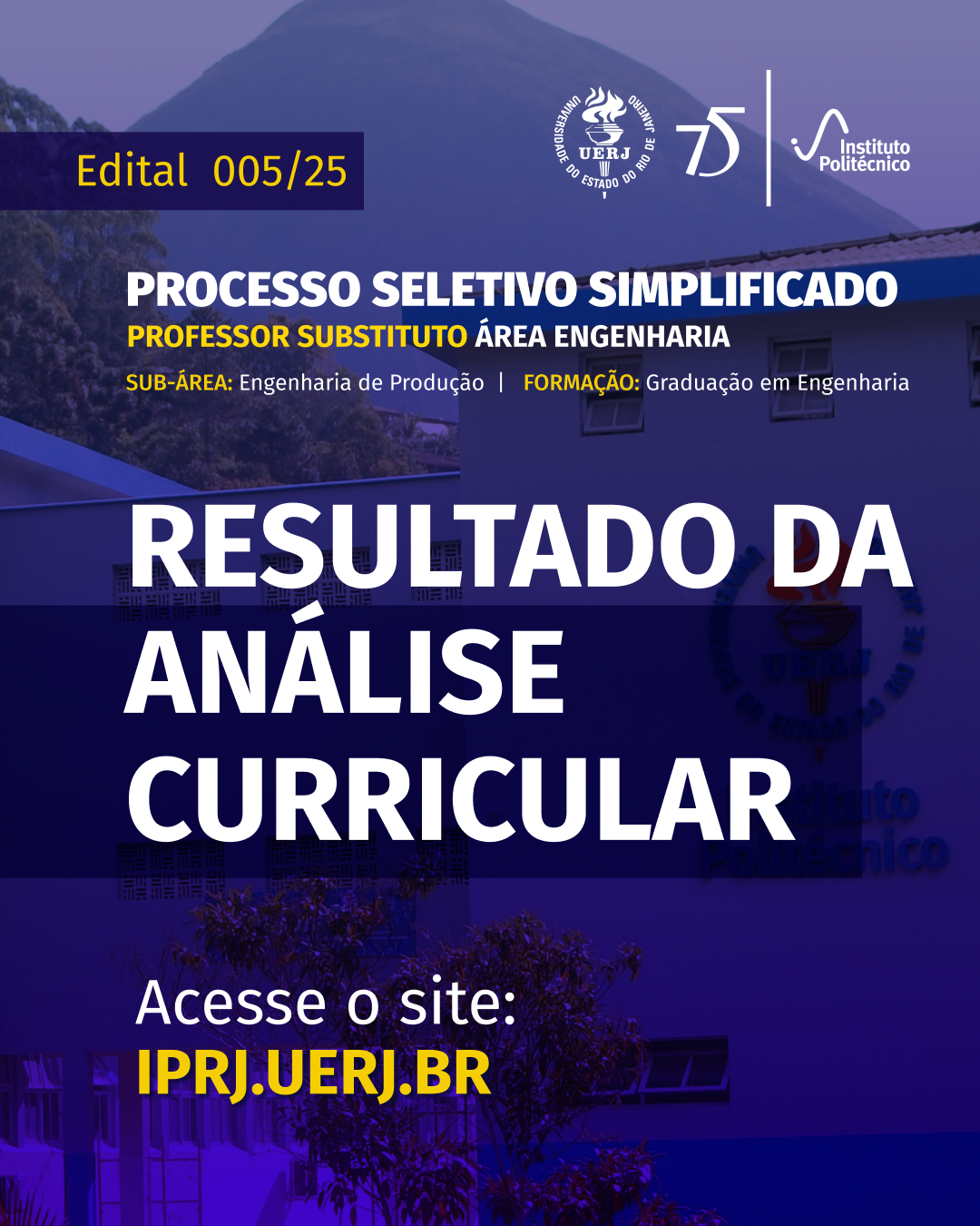 Edital 005/2025 – Resultado da Análise Curricular