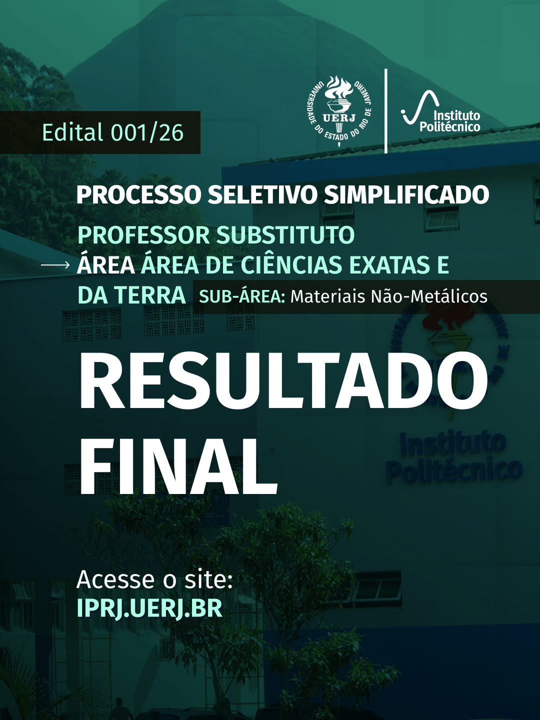 Edital nº 001/2026 DEMATE: Resultado Final